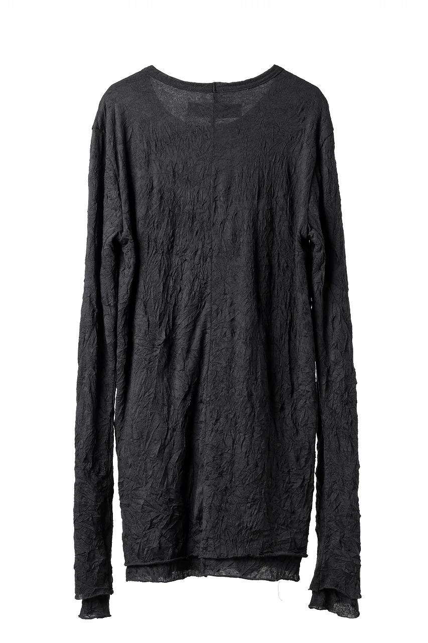 A.F ARTEFACT "CRUMPLE" DOUBLE LAYER L/S TOPS (BLACK×BLACK) - Image 3