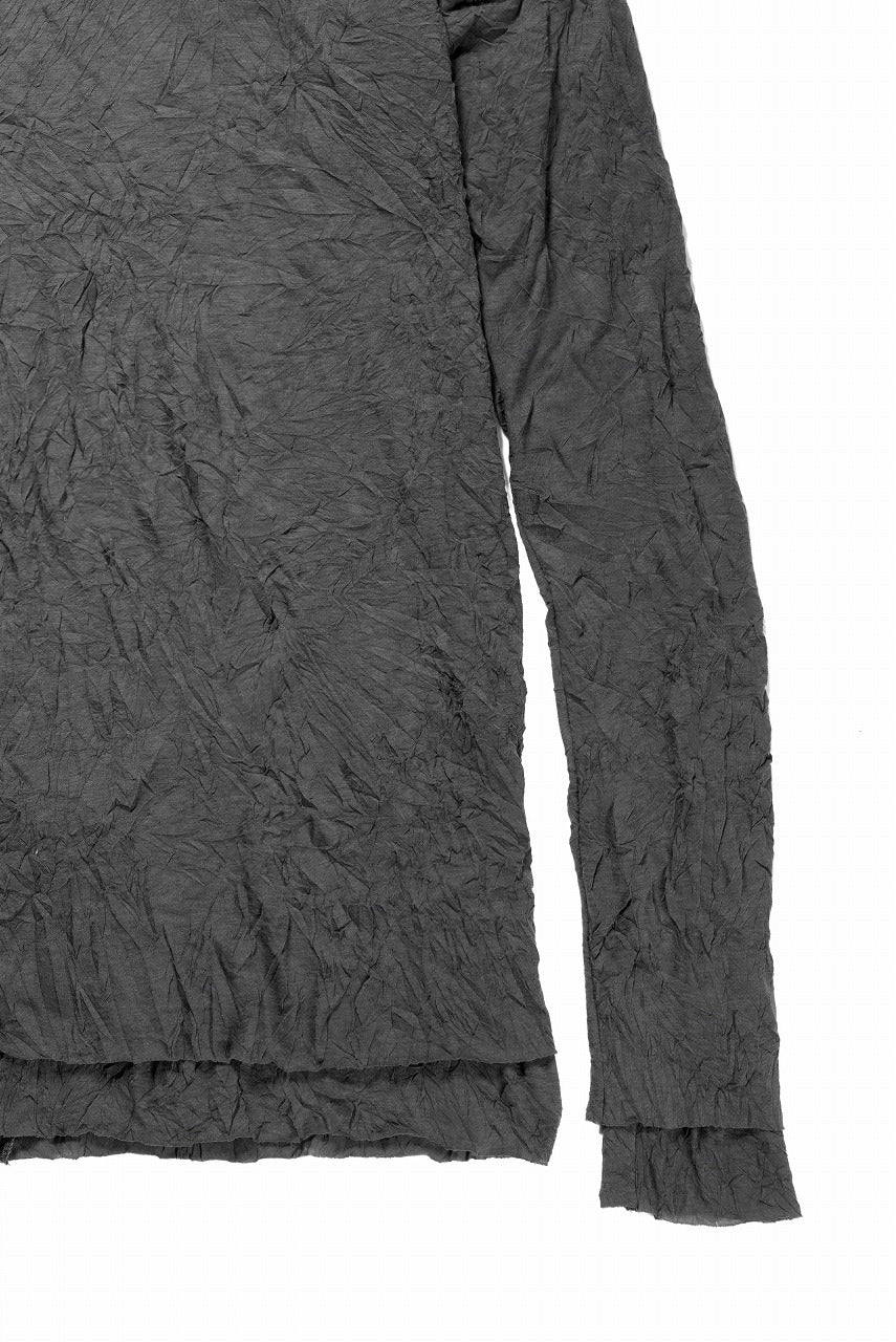 A.F ARTEFACT CRUMPLE DOUBLE LAYER L/S TOPS (GREY x GREY) - Image 10