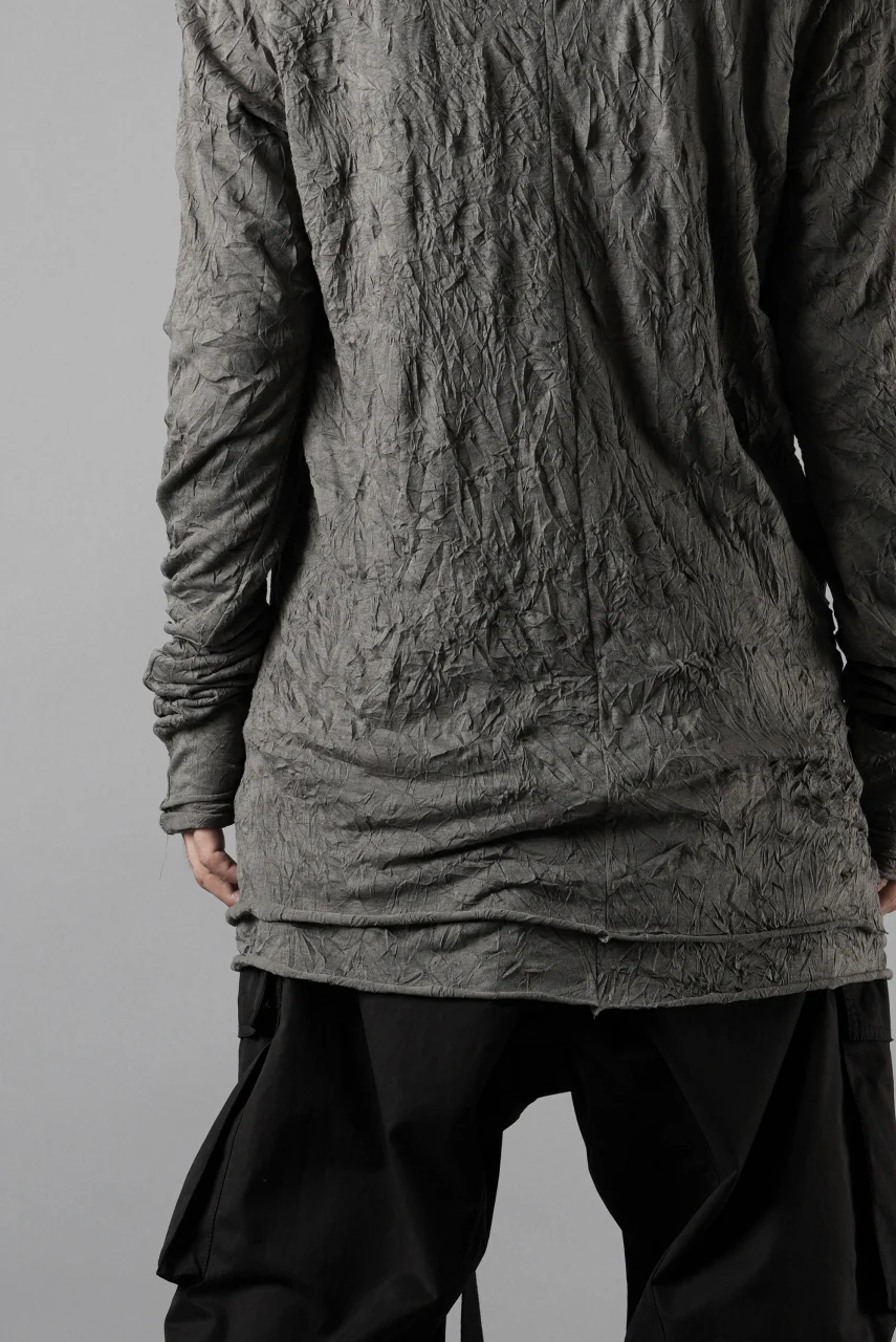 A.F ARTEFACT CRUMPLE DOUBLE LAYER L/S TOPS (GREY x GREY) - Image 16