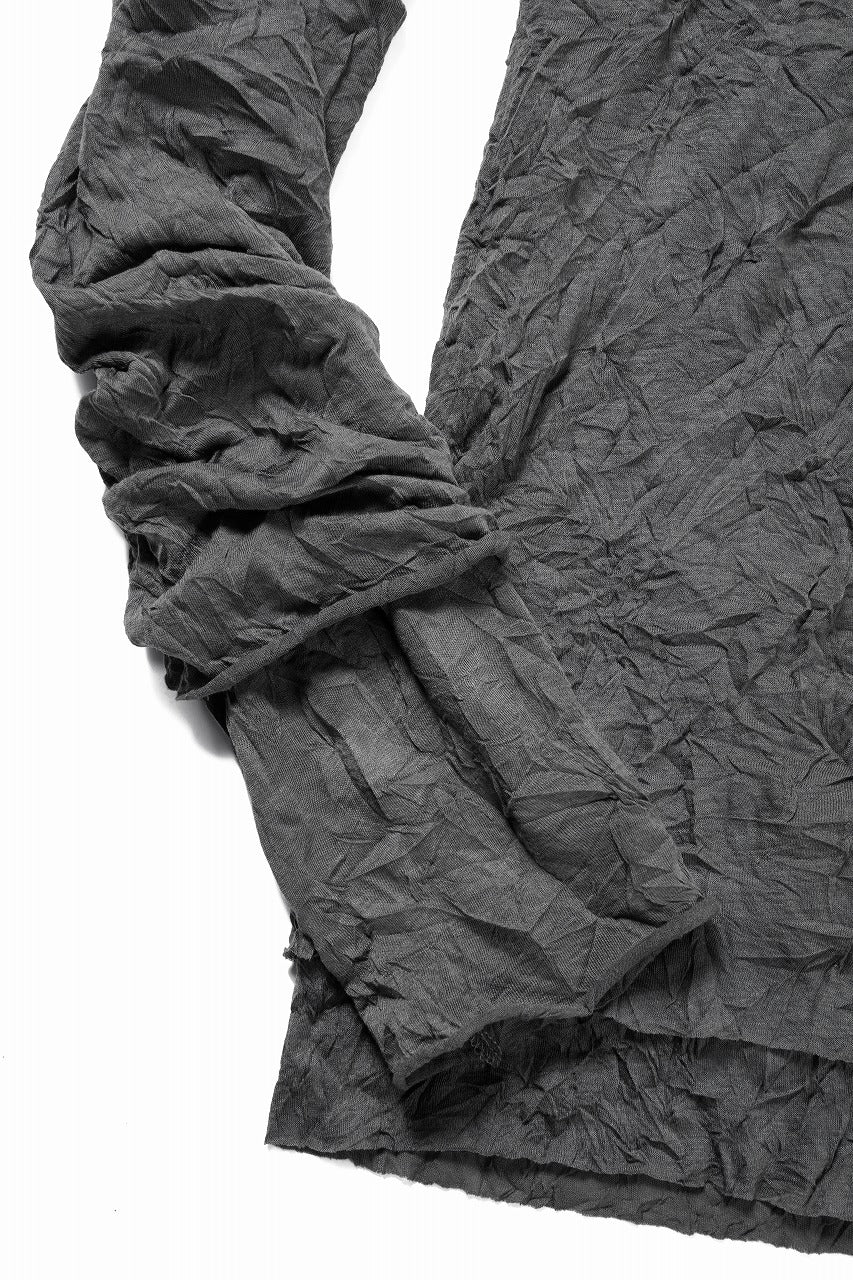 A.F ARTEFACT CRUMPLE DOUBLE LAYER L/S TOPS (GREY x GREY) - Image 7