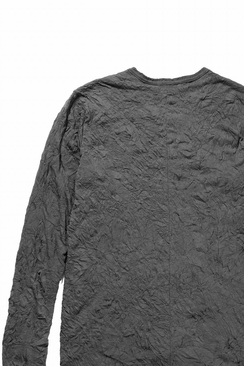 A.F ARTEFACT CRUMPLE DOUBLE LAYER L/S TOPS (GREY x GREY) - Image 9