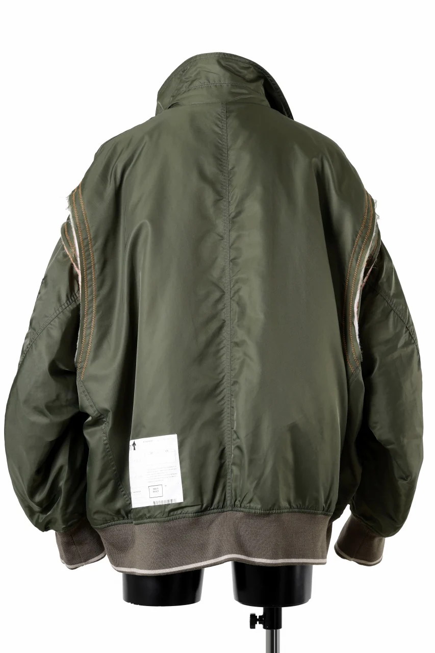 A.F ARTEFACT CUT OFF COMBI TANKER JACKET / LIGHT PADDED (KHAKI x ORANGE) - Image 5