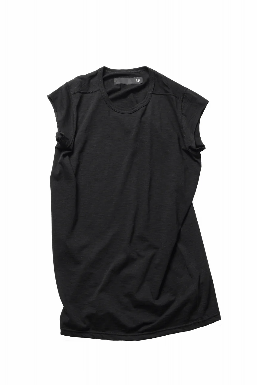 A.F ARTEFACT CUT SLEEVE T-SHIRT / SLAB L.JERSEY (BLACK)