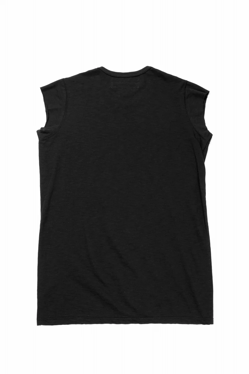 A.F ARTEFACT CUT SLEEVE T-SHIRT / SLAB L.JERSEY (BLACK) - Image 3