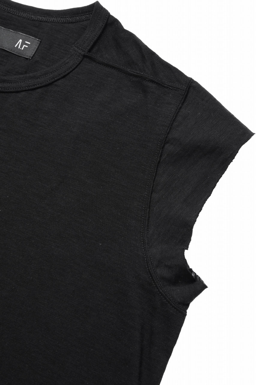 A.F ARTEFACT CUT SLEEVE T-SHIRT / SLAB L.JERSEY (BLACK) - Image 4