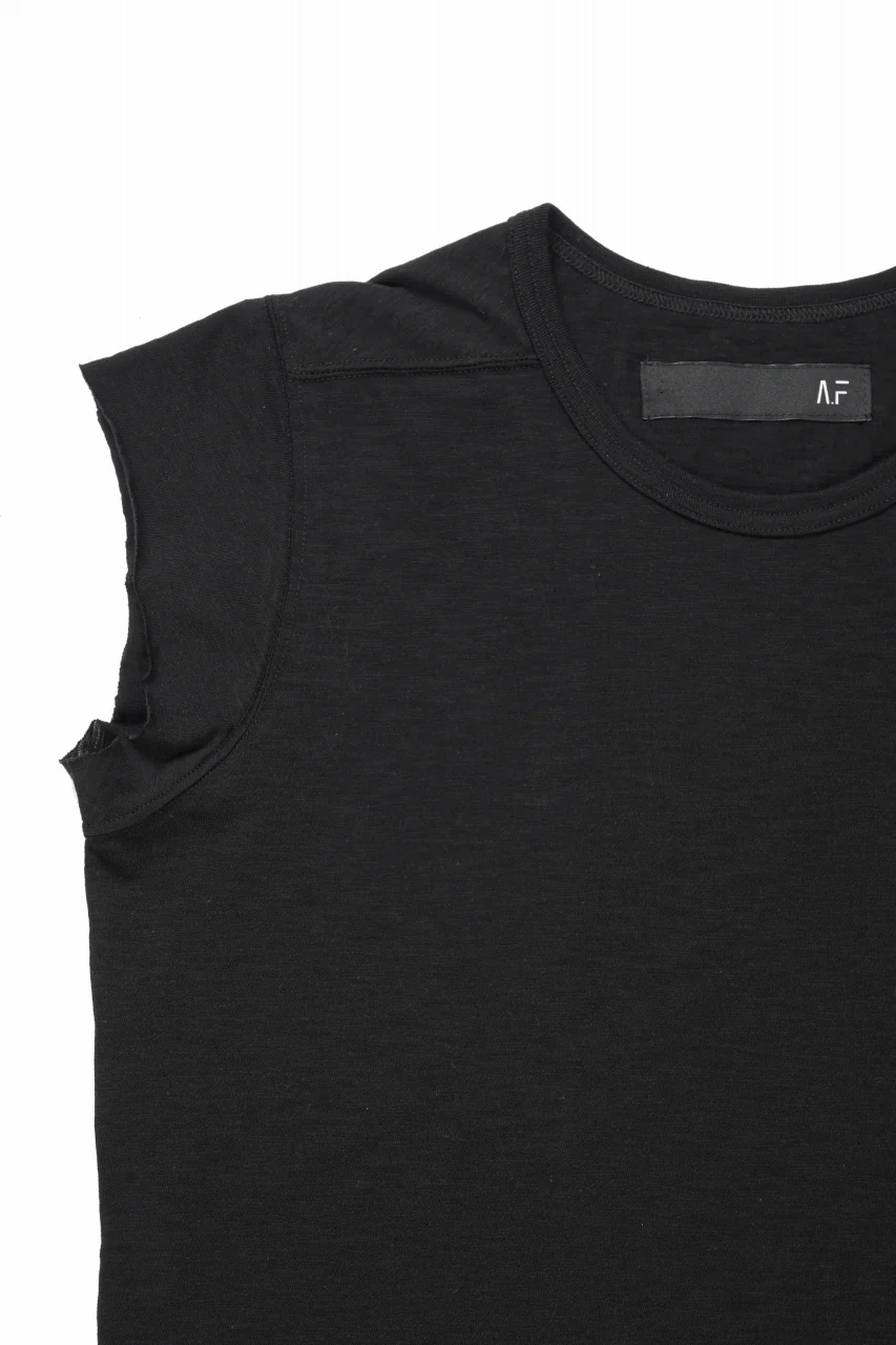 A.F ARTEFACT CUT SLEEVE T-SHIRT / SLAB L.JERSEY (BLACK) - Image 6