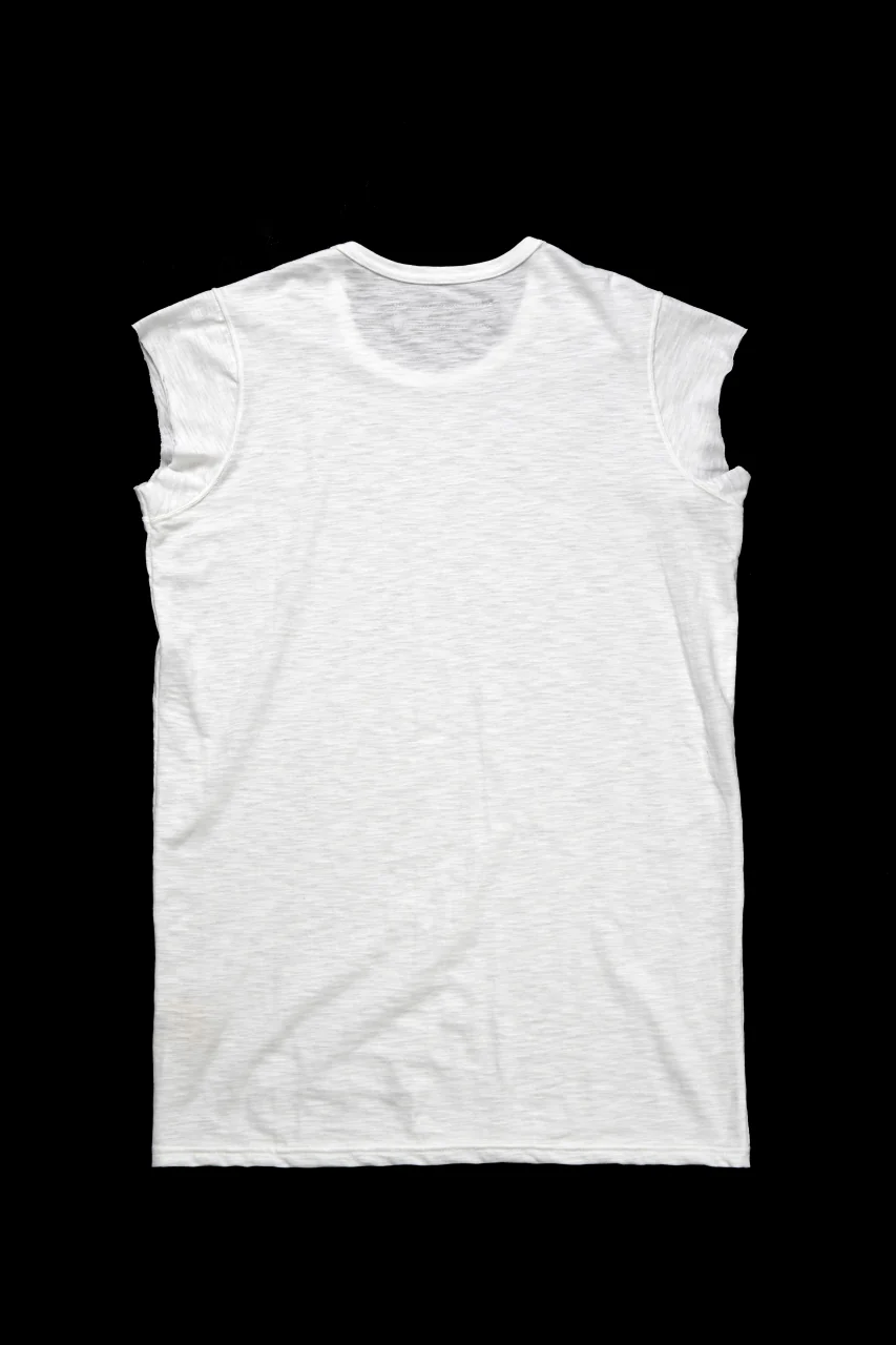 A.F ARTEFACT CUT SLEEVE T-SHIRT / SLAB L.JERSEY (WHITE) - Image 3