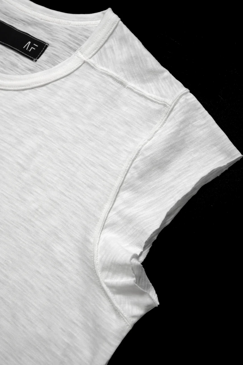 A.F ARTEFACT CUT SLEEVE T-SHIRT / SLAB L.JERSEY (WHITE) - Image 5