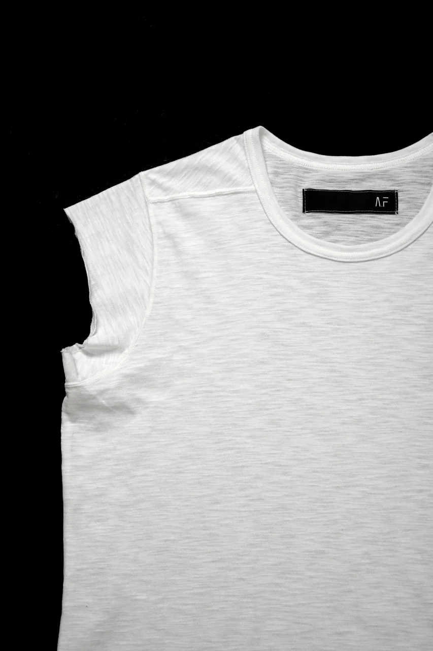A.F ARTEFACT CUT SLEEVE T-SHIRT / SLAB L.JERSEY (WHITE) - Image 6