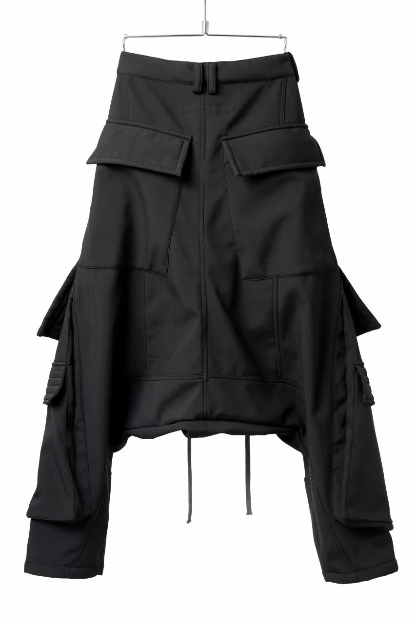 A.F ARTEFACT D-CLOTCH BIG CARGO CROPPED PANTS / BONDING NYLON x FLEECE (BLACK) - Image 8