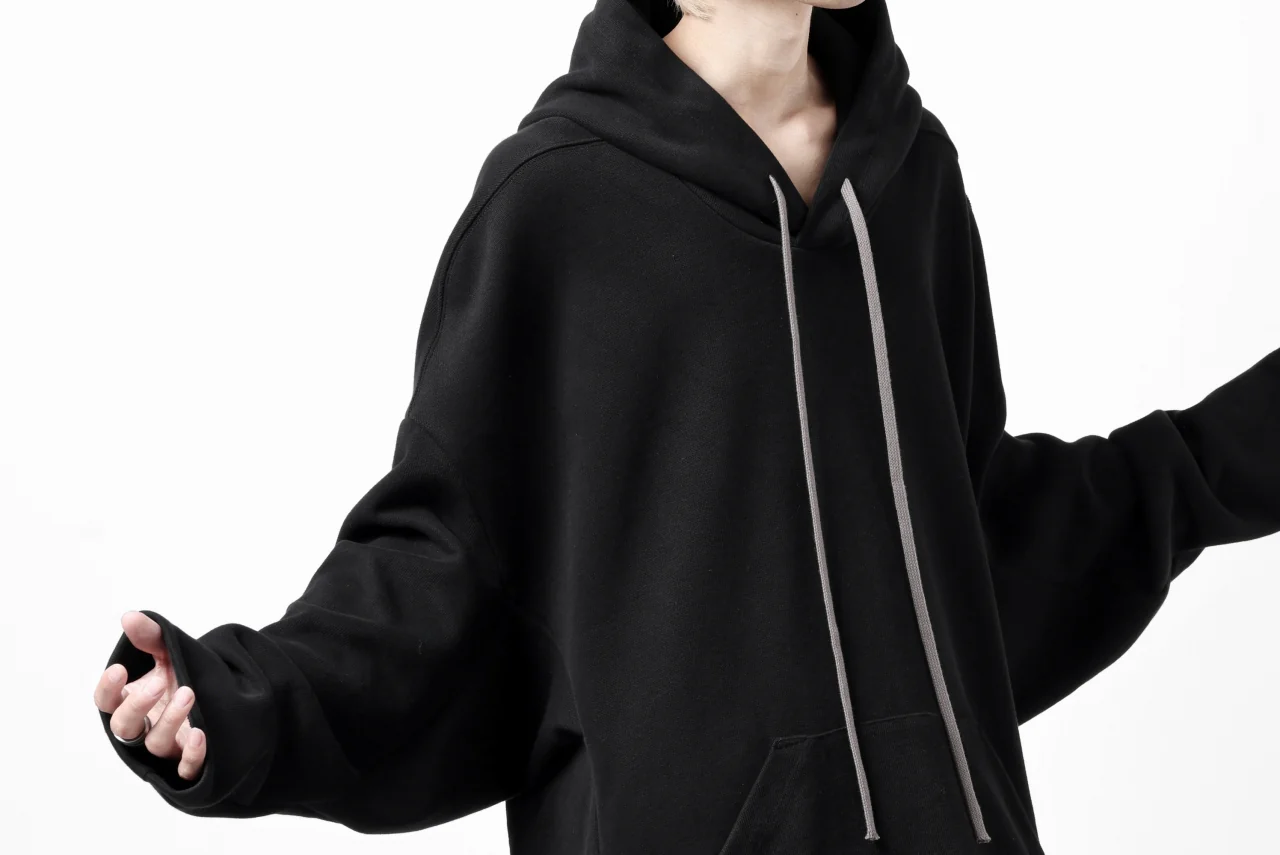 A.F ARTEFACT DOLMAN HOODIE PULLOVER / COPE KNIT JERSEY (BLACK) - Image 22