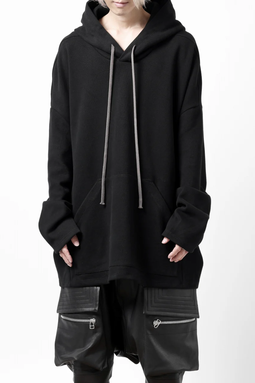 A.F ARTEFACT DOLMAN HOODIE PULLOVER / COPE KNIT JERSEY (BLACK) - Image 4