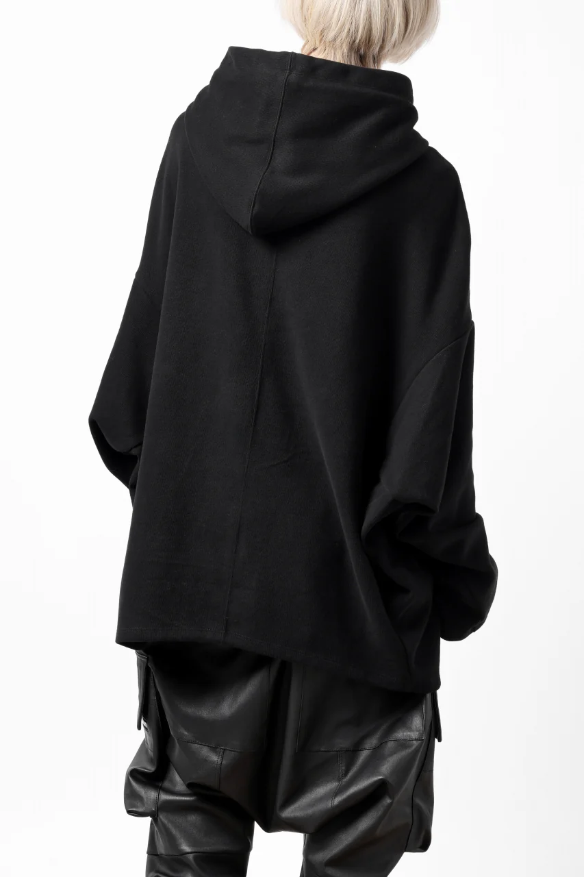 A.F ARTEFACT DOLMAN HOODIE PULLOVER / COPE KNIT JERSEY (BLACK) - Image 5