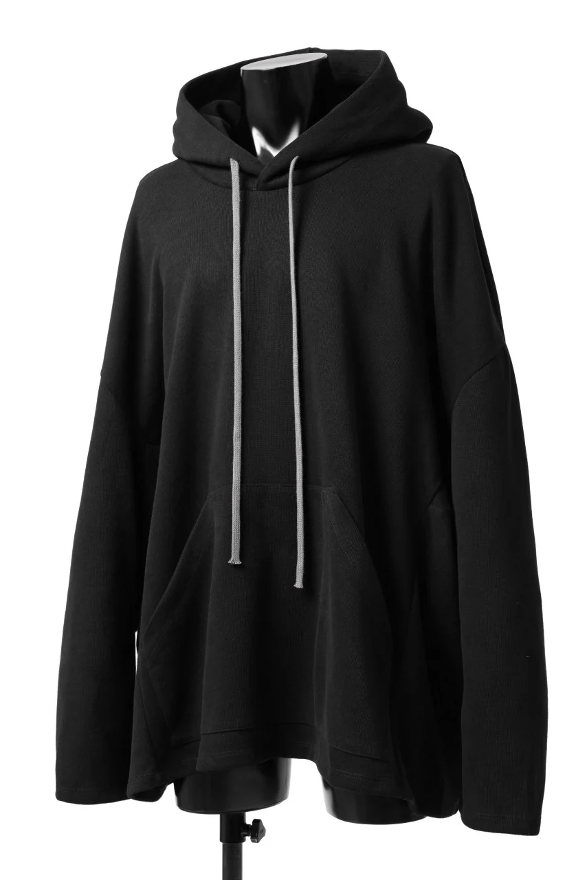 A.F ARTEFACT DOLMAN HOODIE PULLOVER / COPE KNIT JERSEY (BLACK) - Image 8
