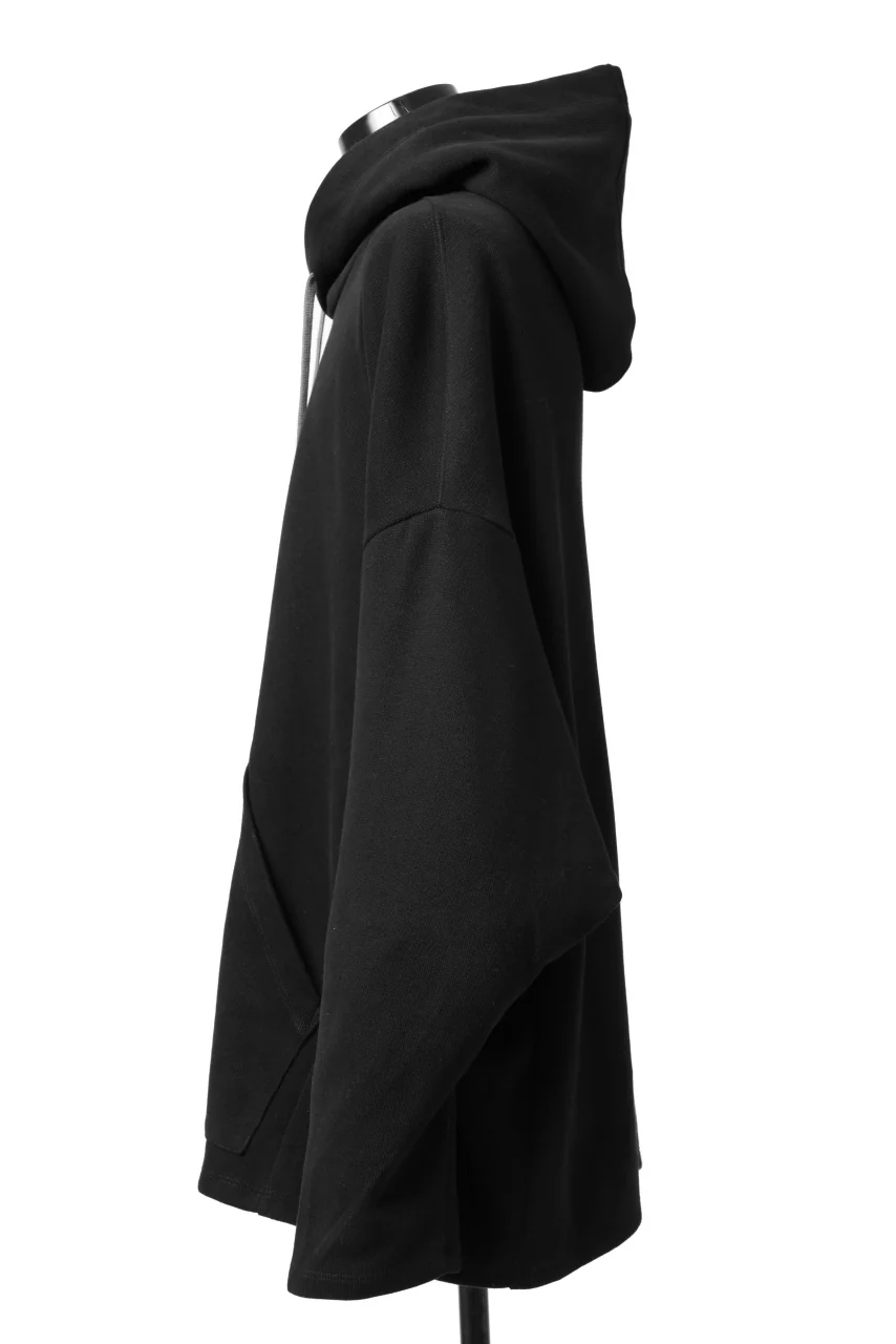 A.F ARTEFACT DOLMAN HOODIE PULLOVER / COPE KNIT JERSEY (BLACK) - Image 9