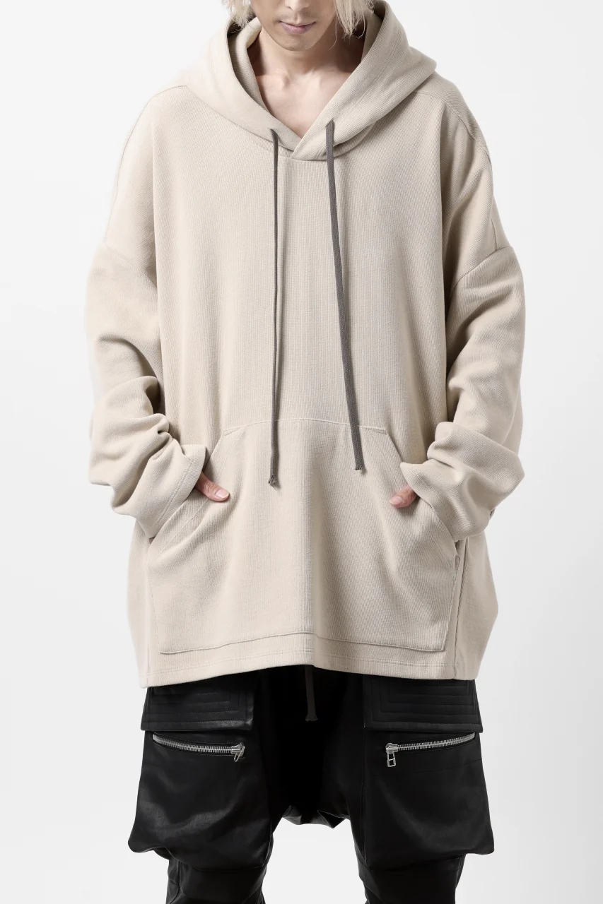 A.F ARTEFACT DOLMAN HOODIE PULLOVER / COPE KNIT JERSEY (IVORY) - Image 2