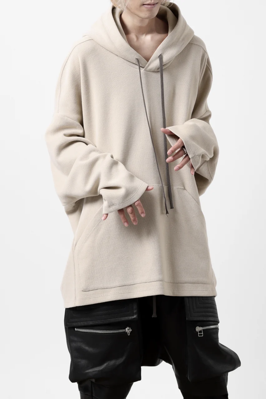 A.F ARTEFACT DOLMAN HOODIE PULLOVER / COPE KNIT JERSEY (IVORY) - Image 6