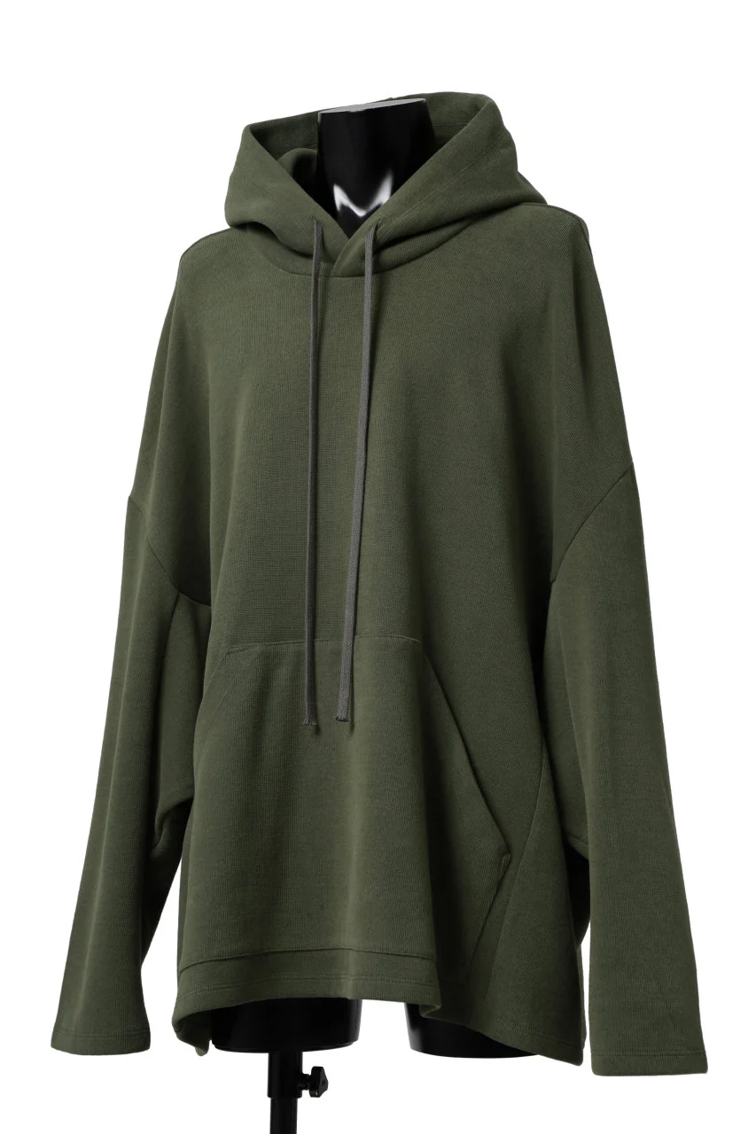 A.F ARTEFACT DOLMAN HOODIE PULLOVER / COPE KNIT JERSEY (KHAKI) - Image 9