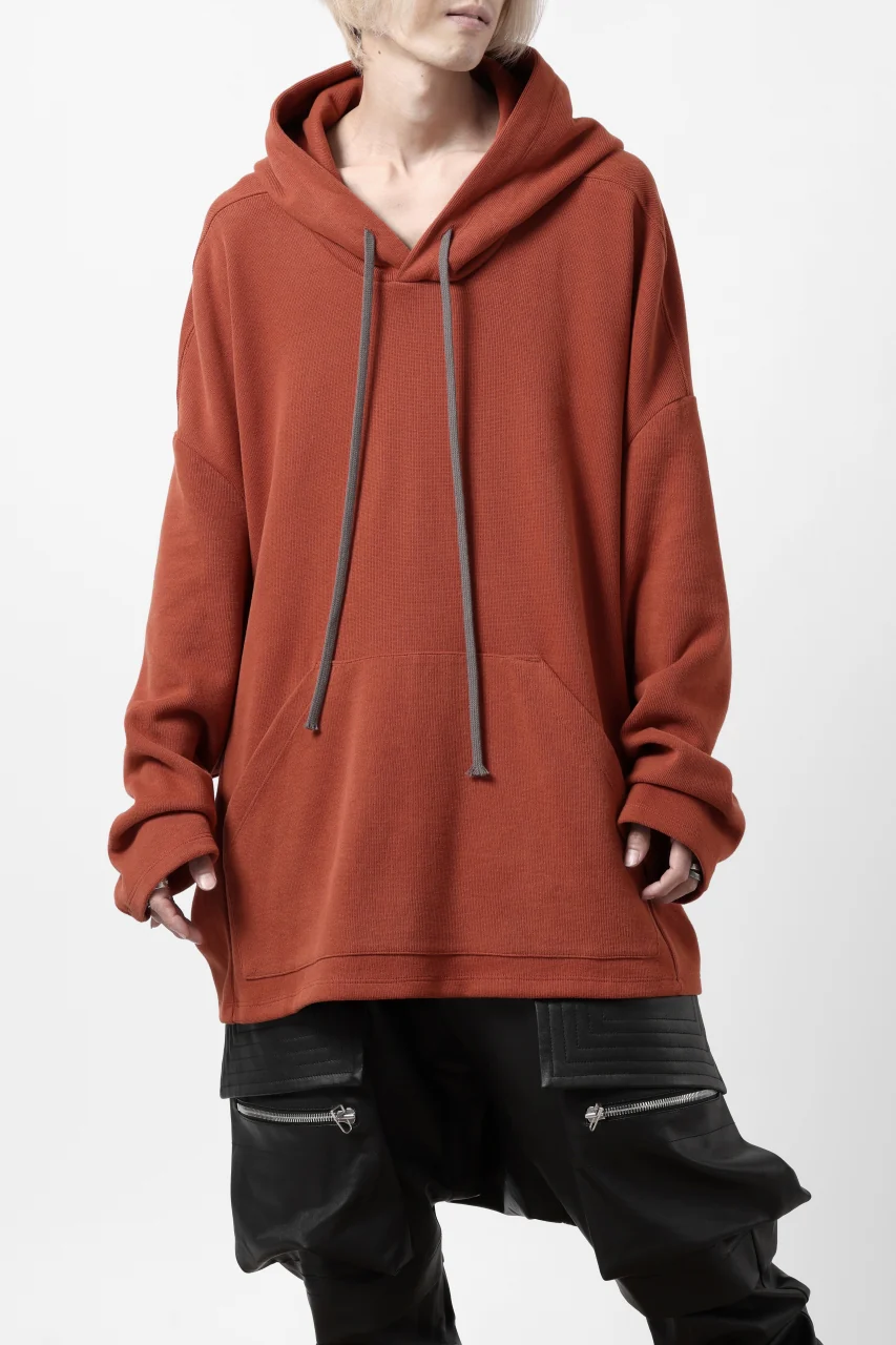 A.F ARTEFACT DOLMAN HOODIE PULLOVER / COPE KNIT JERSEY (ORANGE) - Image 2