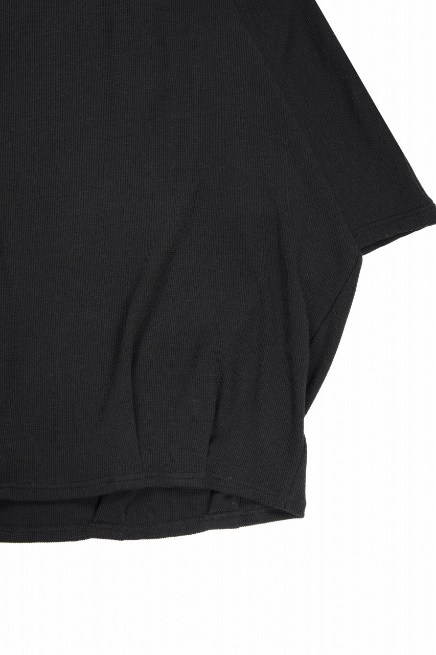 A.F ARTEFACT DOLMAN LOOSEY T-SHIRT  / WAFFLE KNIT JERSEY (BLACK) - Image 3