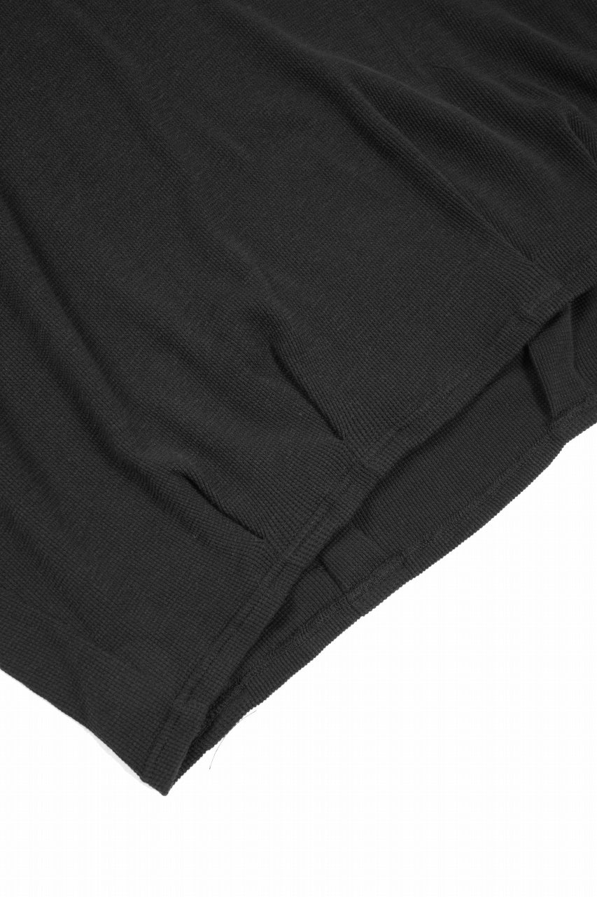 A.F ARTEFACT DOLMAN LOOSEY T-SHIRT  / WAFFLE KNIT JERSEY (BLACK) - Image 4