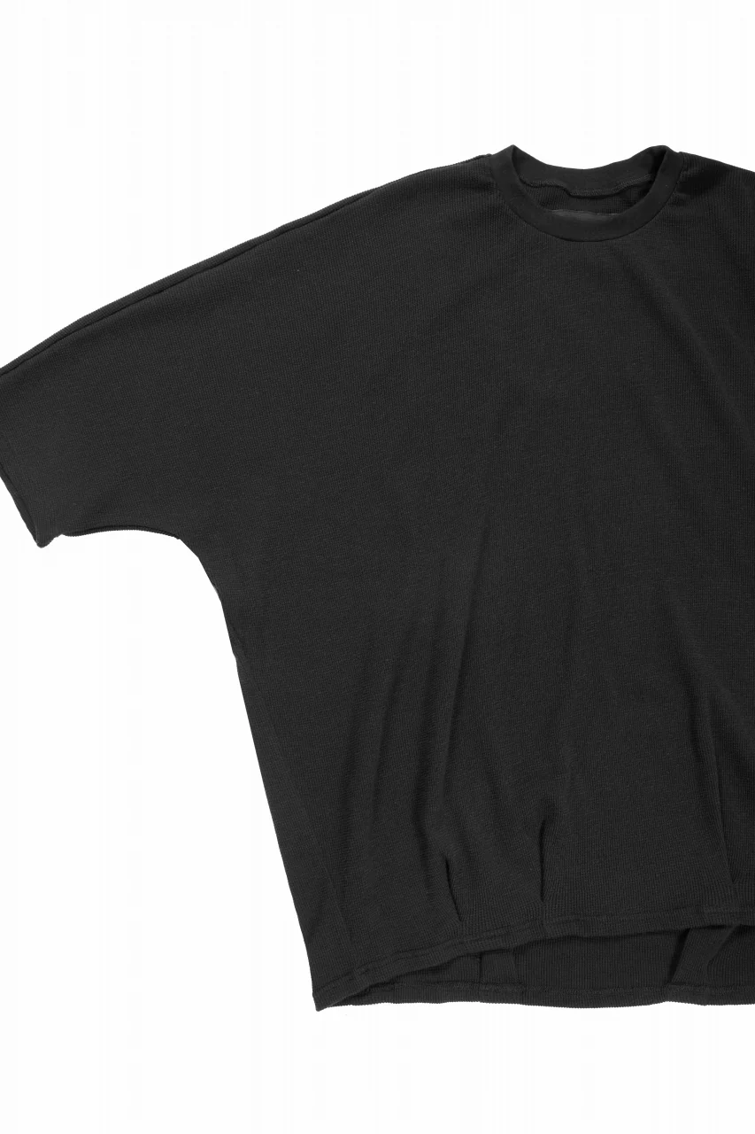 A.F ARTEFACT DOLMAN LOOSEY T-SHIRT  / WAFFLE KNIT JERSEY (BLACK) - Image 5