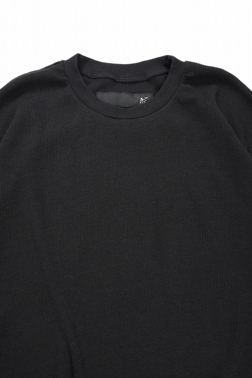 A.F ARTEFACT DOLMAN LOOSEY T-SHIRT  / WAFFLE KNIT JERSEY (BLACK) - Image 6
