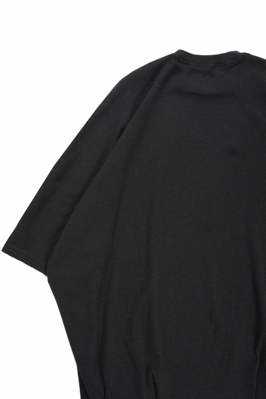 A.F ARTEFACT DOLMAN LOOSEY T-SHIRT  / WAFFLE KNIT JERSEY (BLACK) - Image 9