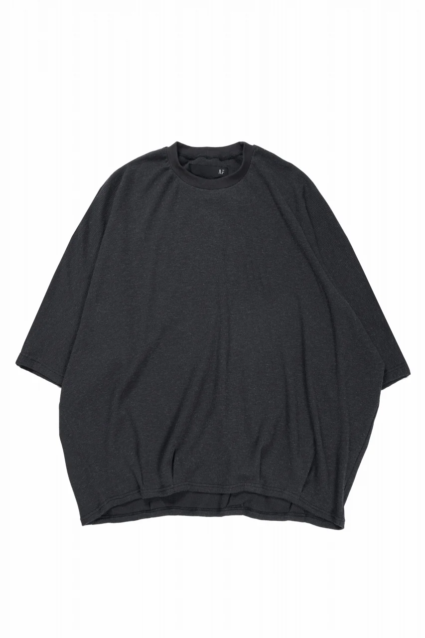 A.F ARTEFACT DOLMAN LOOSEY T-SHIRT / WAFFLE KNIT JERSEY (CHARCOAL)