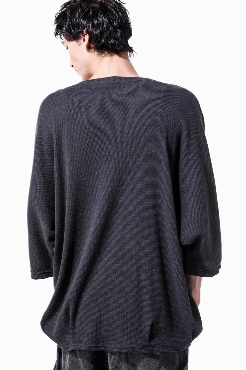 A.F ARTEFACT DOLMAN LOOSEY T-SHIRT / WAFFLE KNIT JERSEY (CHARCOAL) - Image 10