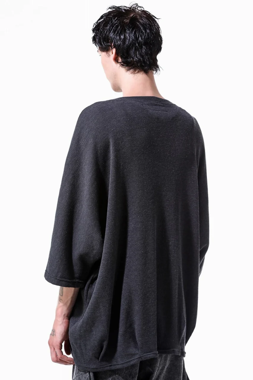 A.F ARTEFACT DOLMAN LOOSEY T-SHIRT / WAFFLE KNIT JERSEY (CHARCOAL) - Image 15