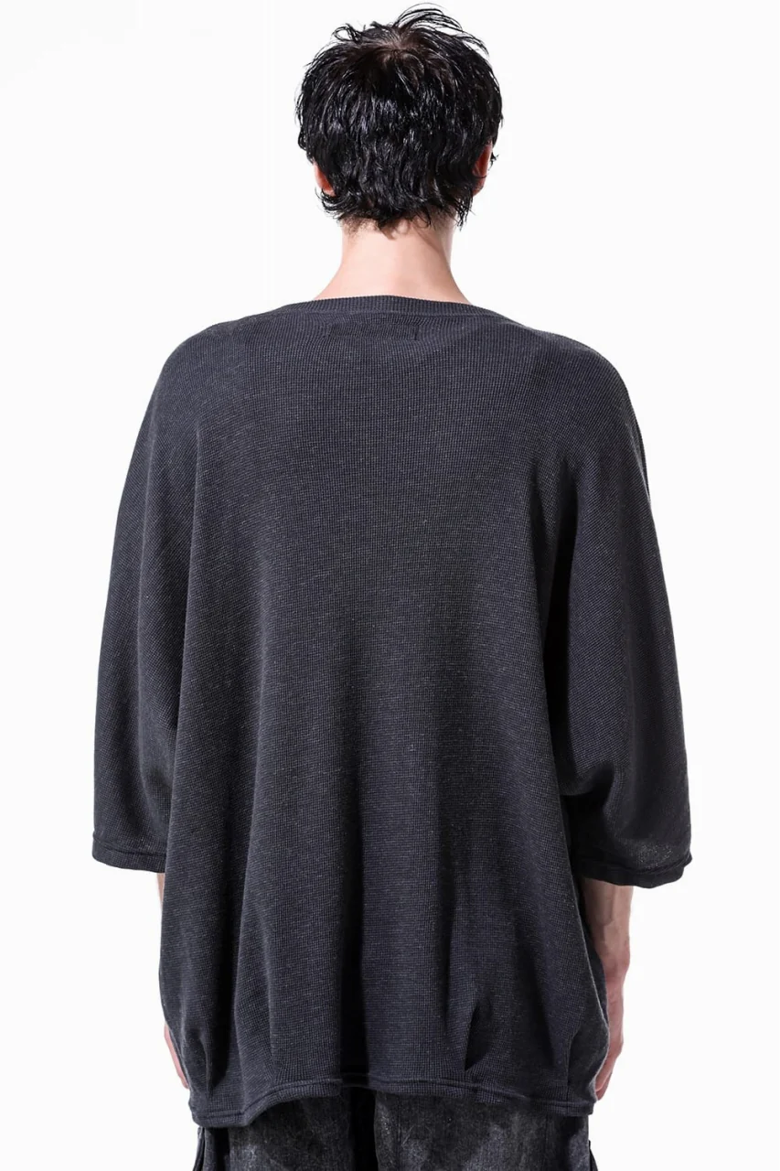 A.F ARTEFACT DOLMAN LOOSEY T-SHIRT / WAFFLE KNIT JERSEY (CHARCOAL) - Image 16