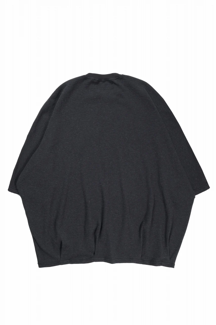 A.F ARTEFACT DOLMAN LOOSEY T-SHIRT / WAFFLE KNIT JERSEY (CHARCOAL) - Image 2
