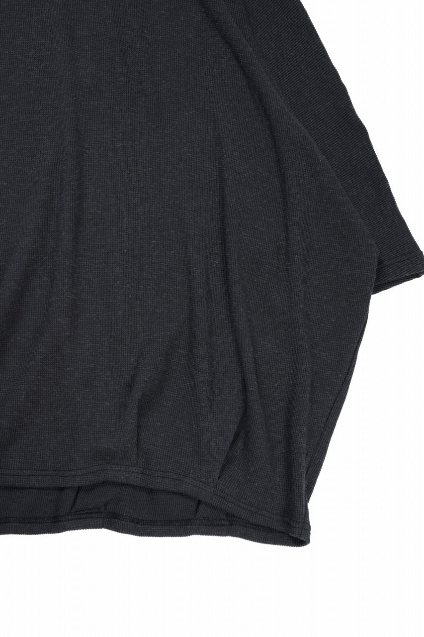 A.F ARTEFACT DOLMAN LOOSEY T-SHIRT / WAFFLE KNIT JERSEY (CHARCOAL) - Image 3