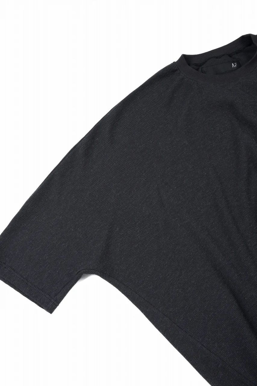 A.F ARTEFACT DOLMAN LOOSEY T-SHIRT / WAFFLE KNIT JERSEY (CHARCOAL) - Image 6