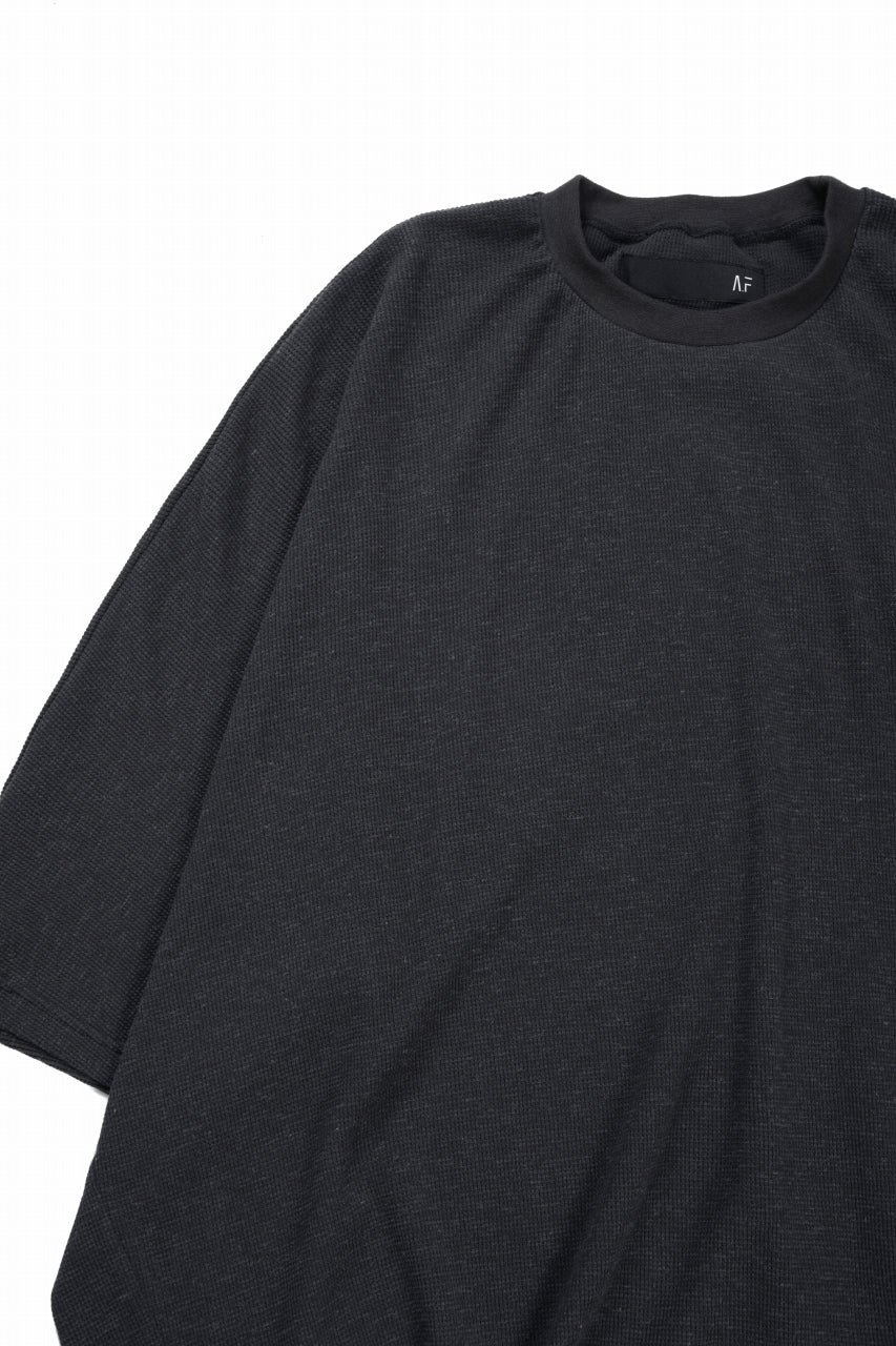A.F ARTEFACT DOLMAN LOOSEY T-SHIRT / WAFFLE KNIT JERSEY (CHARCOAL) - Image 8