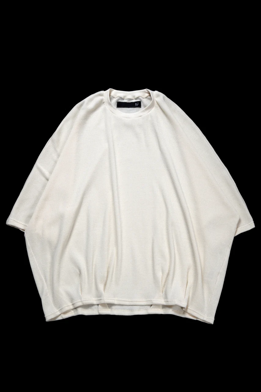 A.F ARTEFACT DOLMAN LOOSEY T-SHIRT  / WAFFLE KNIT JERSEY (WHITE)
