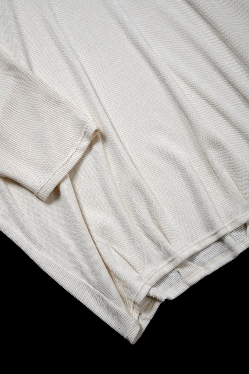 A.F ARTEFACT DOLMAN LOOSEY T-SHIRT  / WAFFLE KNIT JERSEY (WHITE) - Image 4