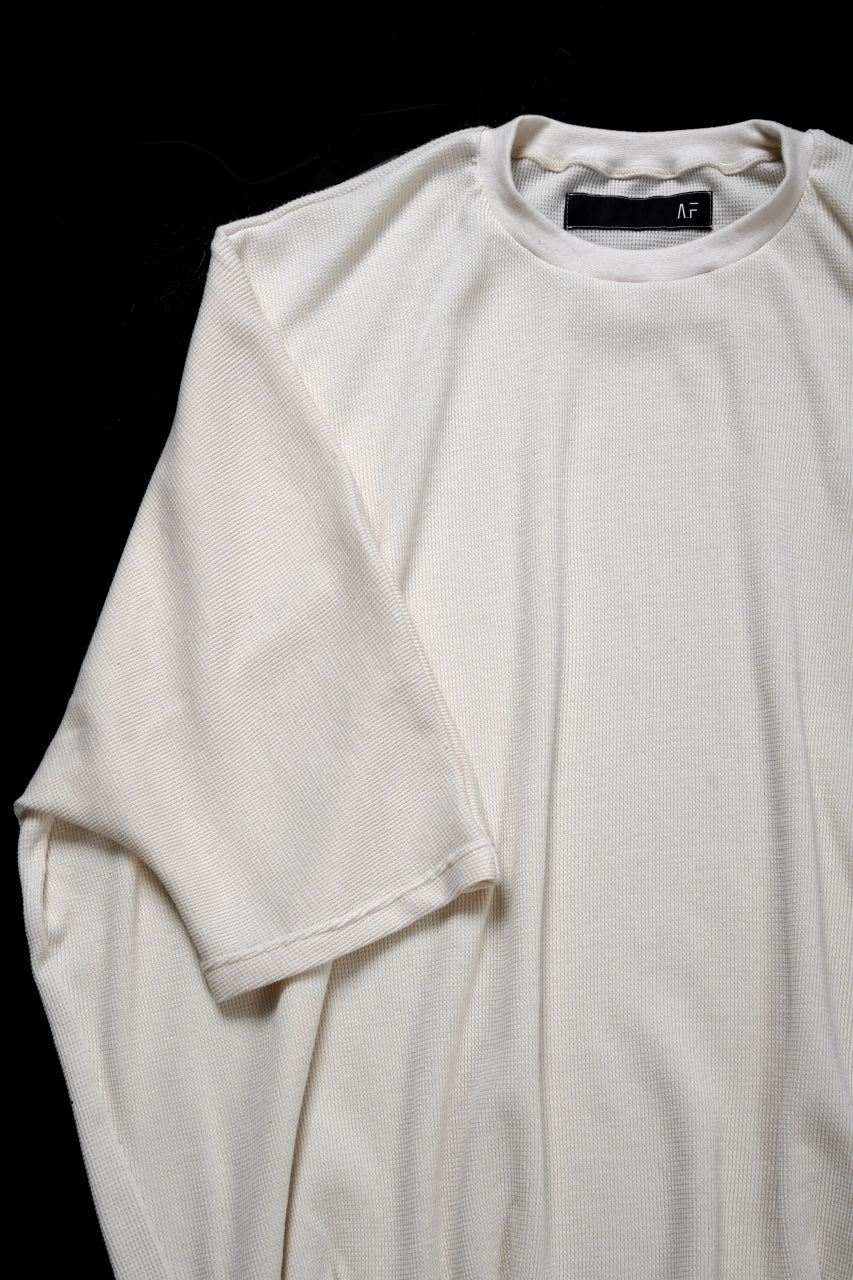 A.F ARTEFACT DOLMAN LOOSEY T-SHIRT  / WAFFLE KNIT JERSEY (WHITE) - Image 5