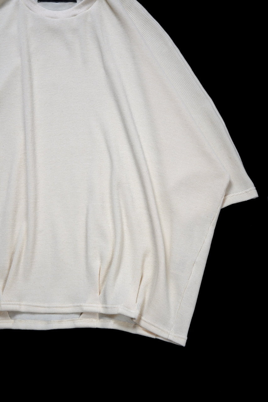 A.F ARTEFACT DOLMAN LOOSEY T-SHIRT  / WAFFLE KNIT JERSEY (WHITE) - Image 6