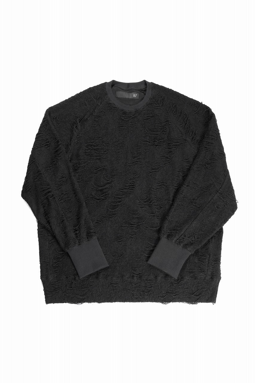 A.F ARTEFACT DOLMAN TOPS / DAMAGE PILE & PLATING KNIT JERSEY (BLACK) - Image 3