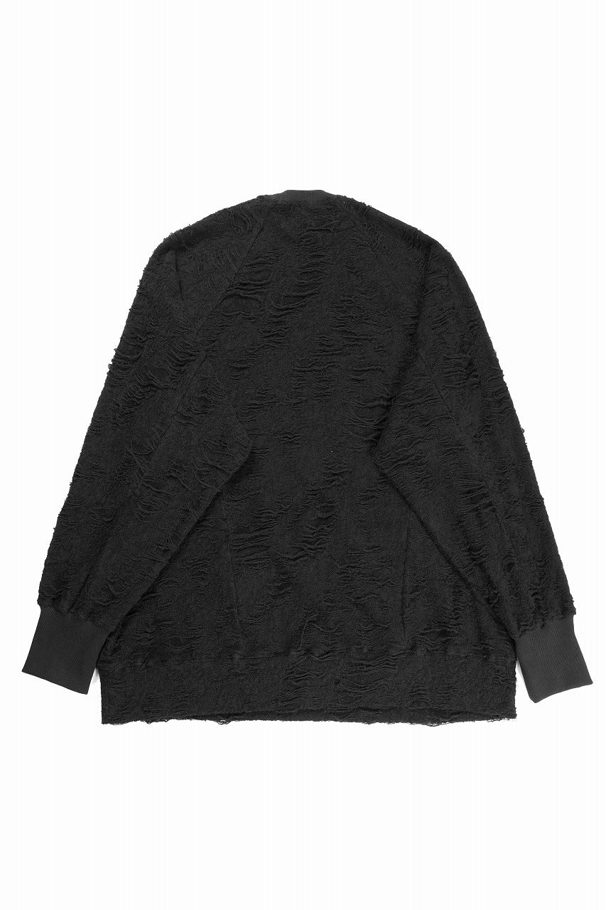 A.F ARTEFACT DOLMAN TOPS / DAMAGE PILE & PLATING KNIT JERSEY (BLACK) - Image 4