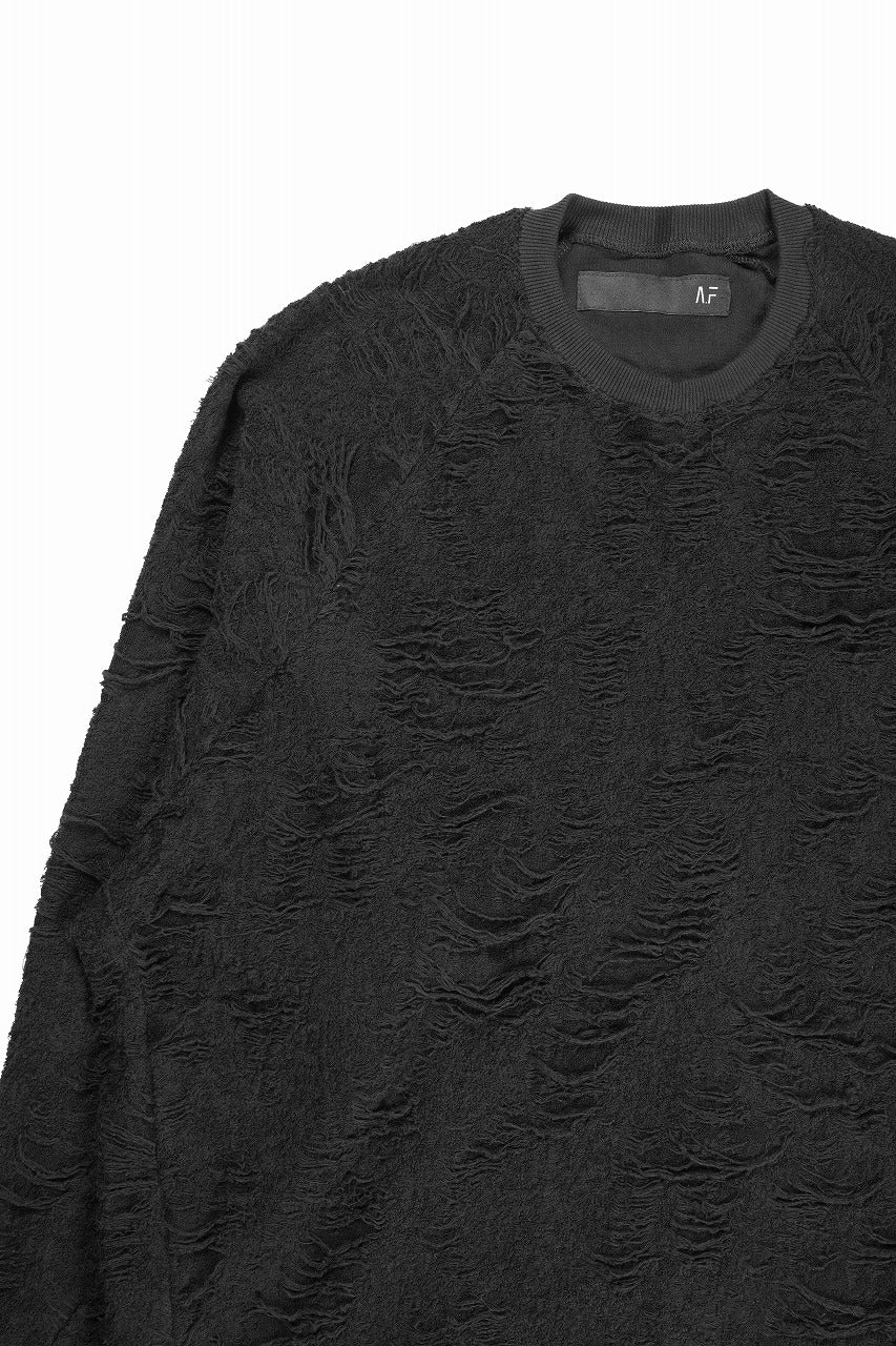 A.F ARTEFACT DOLMAN TOPS / DAMAGE PILE & PLATING KNIT JERSEY (BLACK) - Image 5
