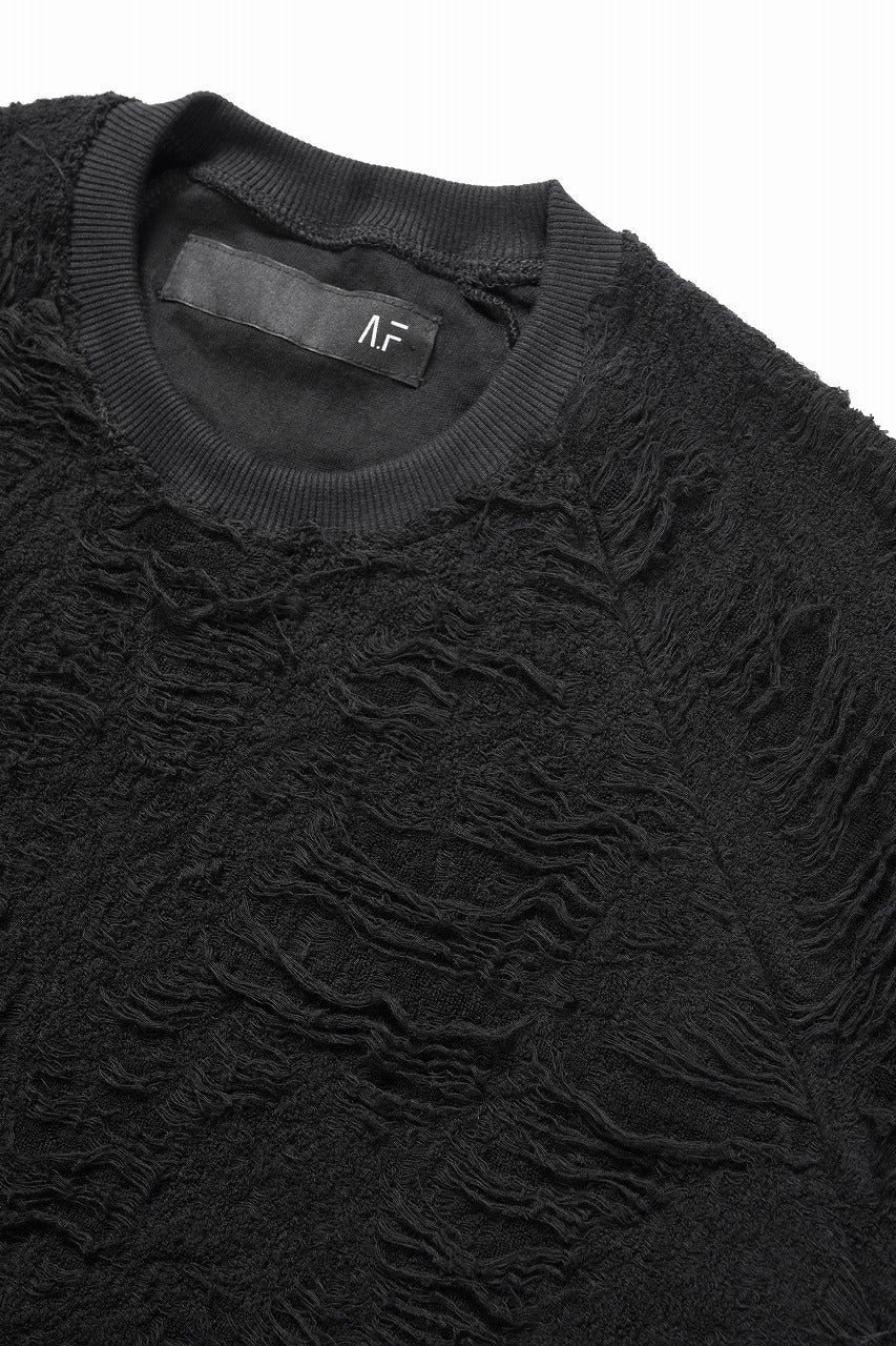 A.F ARTEFACT DOLMAN TOPS / DAMAGE PILE & PLATING KNIT JERSEY (BLACK) - Image 7