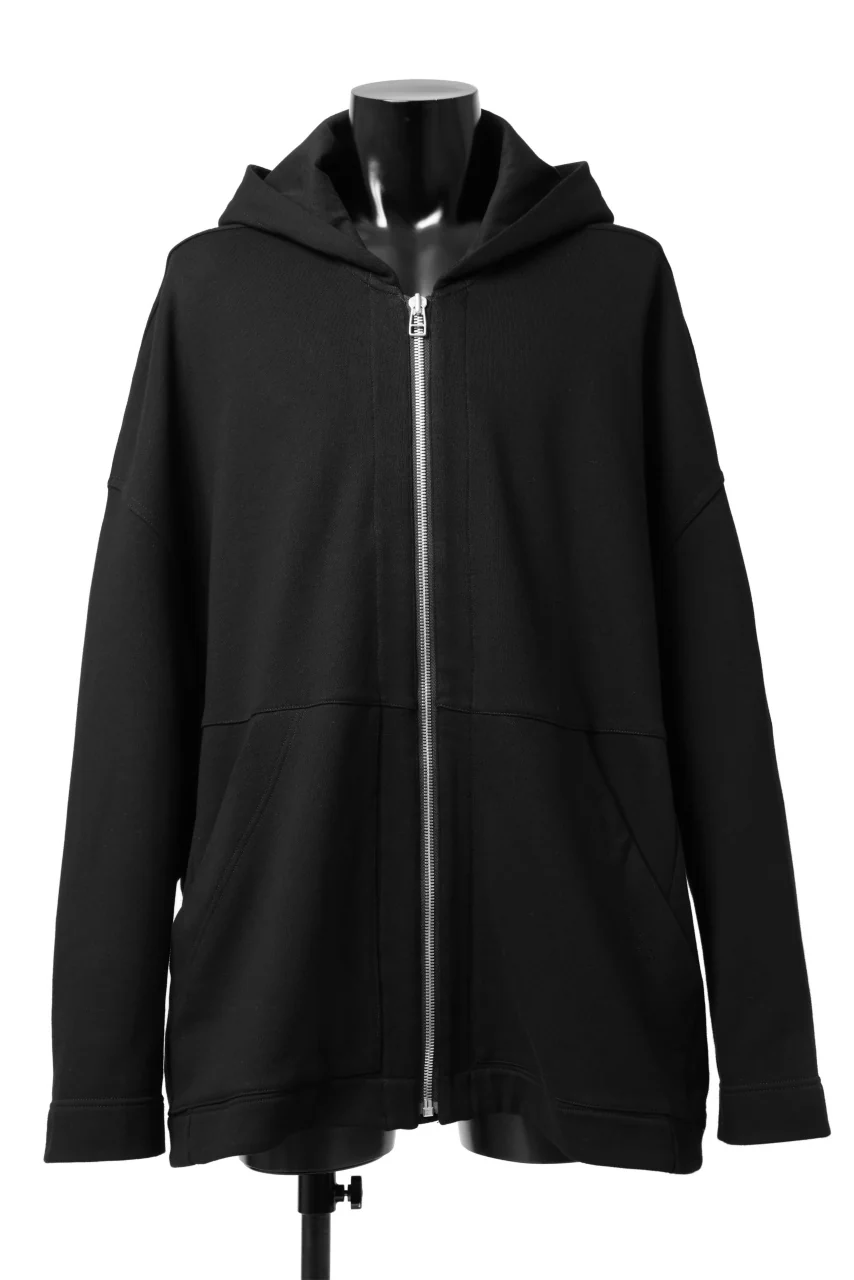 A.F ARTEFACT DOLMAN ZIP HOODIE / COTTON SWEAT (BLACK)