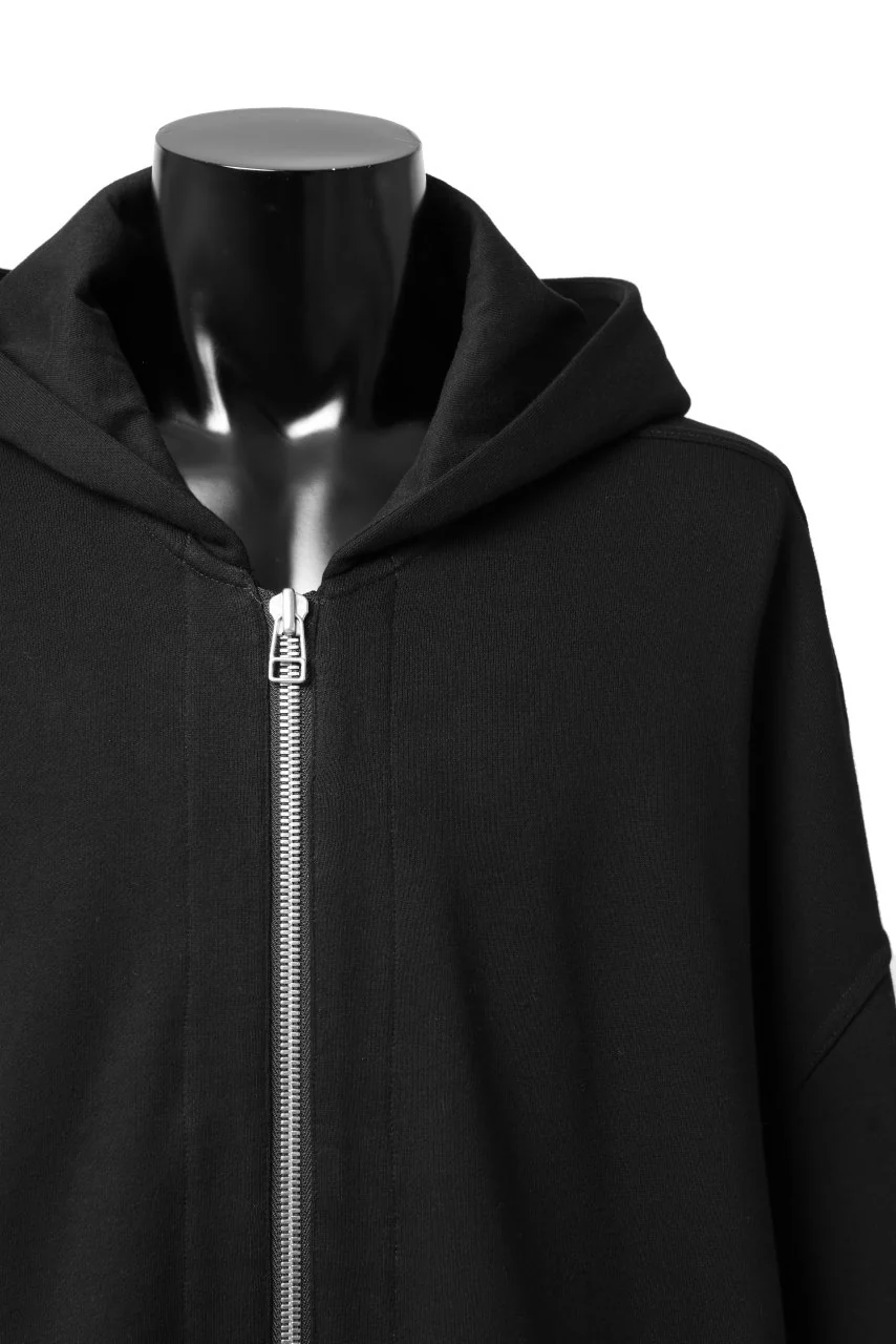 A.F ARTEFACT DOLMAN ZIP HOODIE / COTTON SWEAT (BLACK) - Image 15