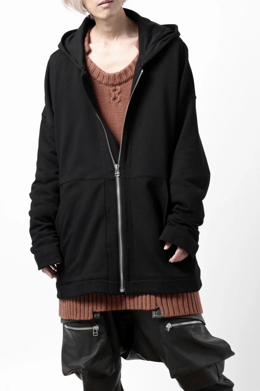 A.F ARTEFACT DOLMAN ZIP HOODIE / COTTON SWEAT (BLACK) - Image 2