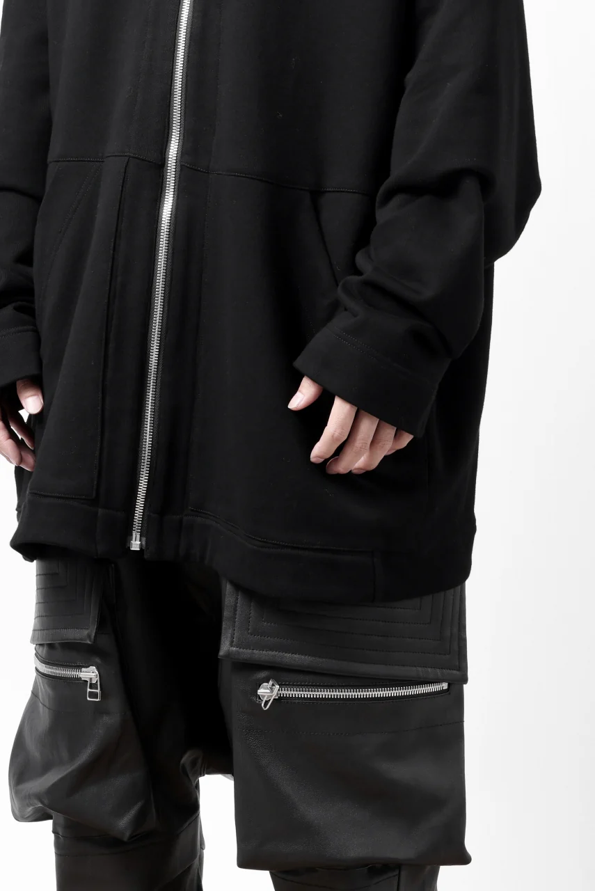 A.F ARTEFACT DOLMAN ZIP HOODIE / COTTON SWEAT (BLACK) - Image 25