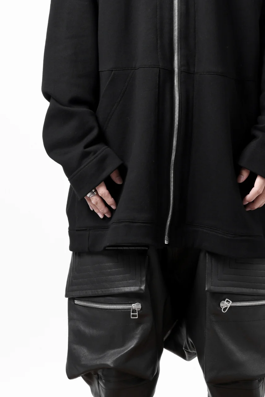 A.F ARTEFACT DOLMAN ZIP HOODIE / COTTON SWEAT (BLACK) - Image 26