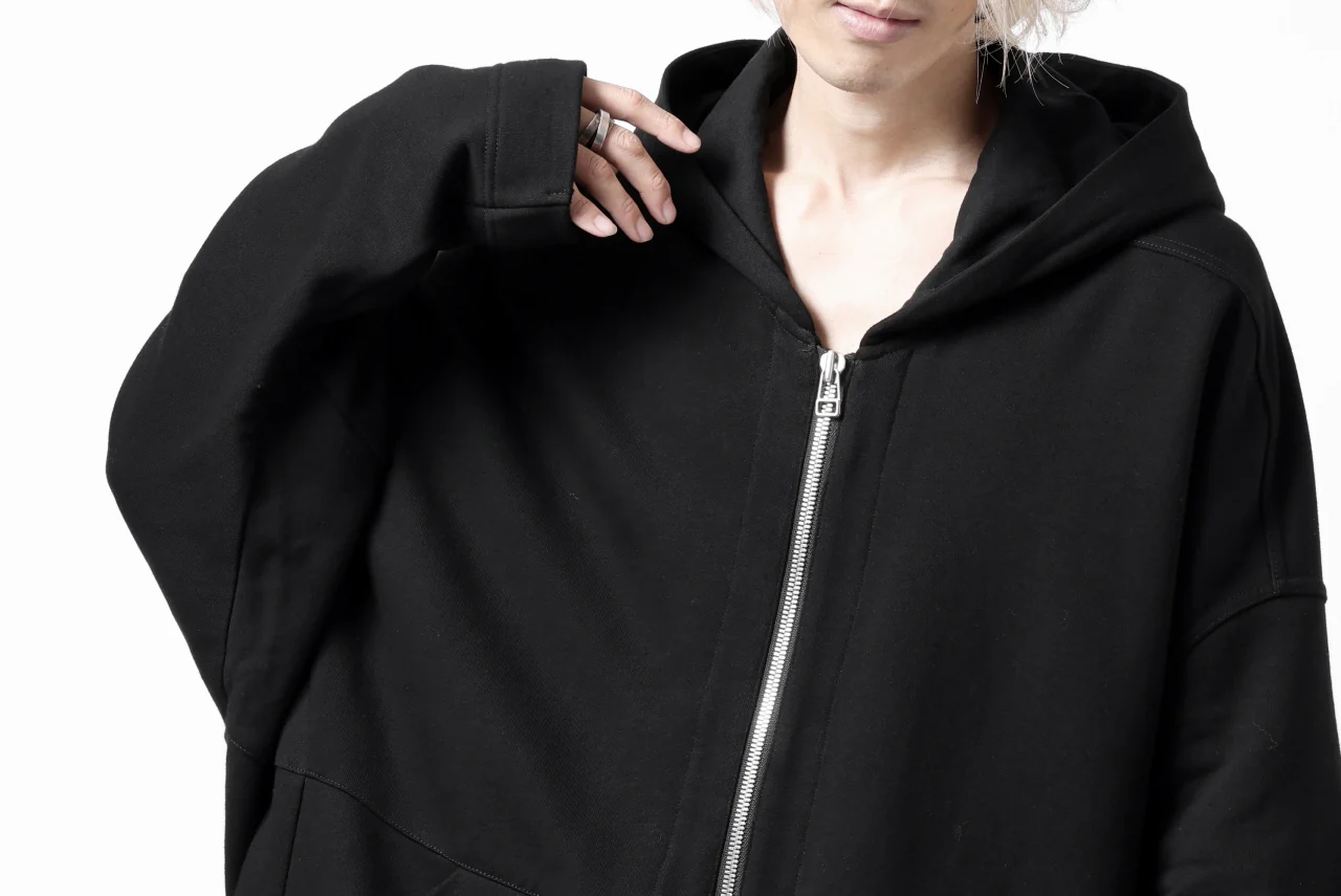 A.F ARTEFACT DOLMAN ZIP HOODIE / COTTON SWEAT (BLACK) - Image 29